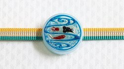 画像1: 帯留め　観世水金魚（水色）